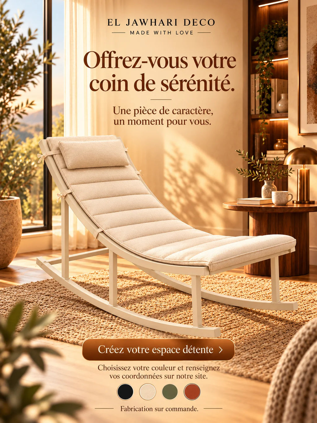 Chaise Longue à Bascule — L’Élégance au Rythme de la Détente