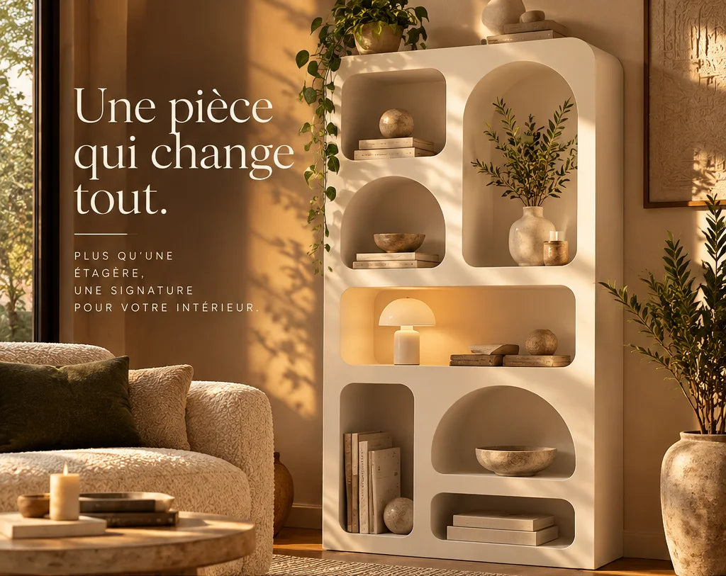 Bibliothèque minimaliste luxe